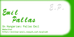 emil pallas business card